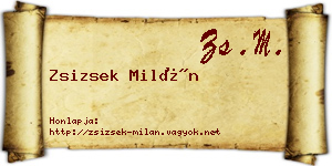 Zsizsek Milán névjegykártya