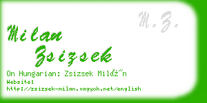 milan zsizsek business card